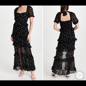 NWT Wayf Cici Bustier Tiered Maxi Dress